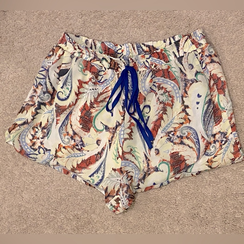 Silky Paisley Pajama Shorts
